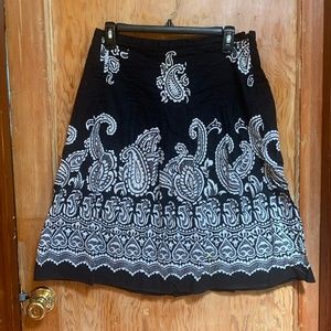 Black and White Paisley Skirt